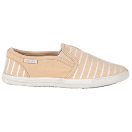 Balada Beige Slipons With Stripes