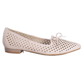 Goodin Elegant openwork ballerinas beige