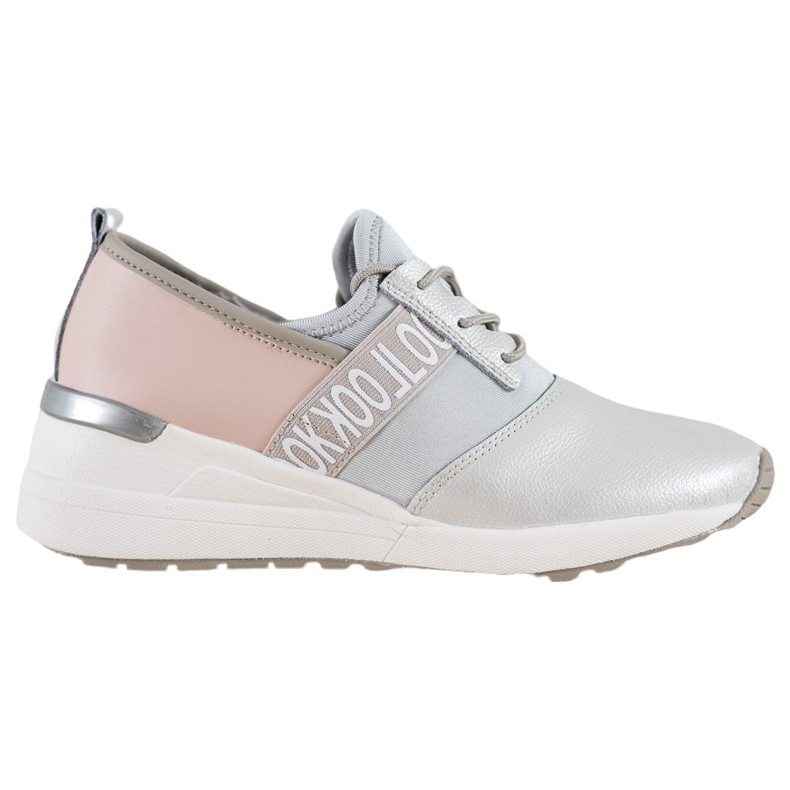 Look VINCEZA leather sneakers grey
