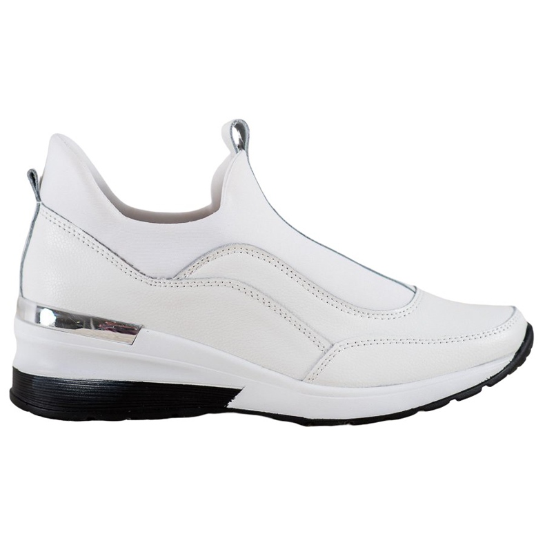 VINCEZA Leather Slip-On Shoes white VINCEZA Leather Slip-On Shoes white