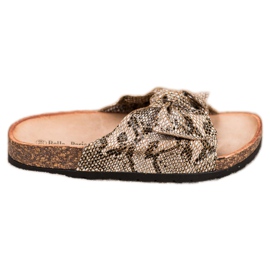 Bella Paris Snake Print Slippers beige Bella Paris Snake Print Slippers beige