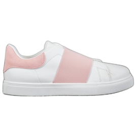 SHELOVET Slip-on shoes with an elastic band white pink