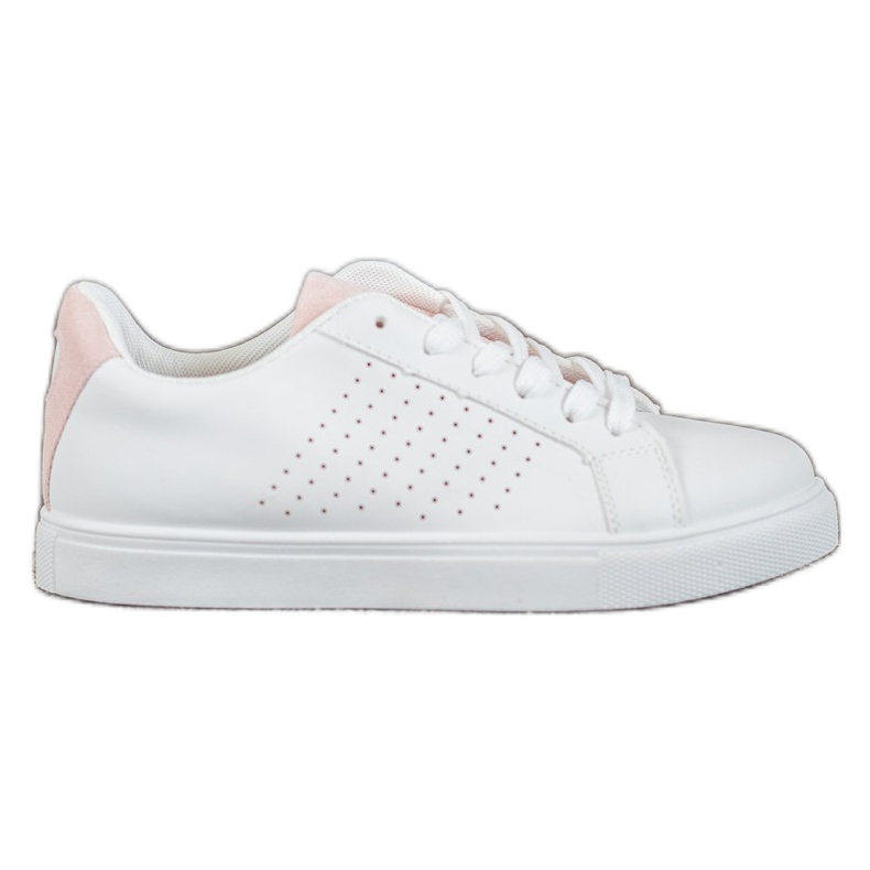 SHELOVET White Shoes With Suede Inserts