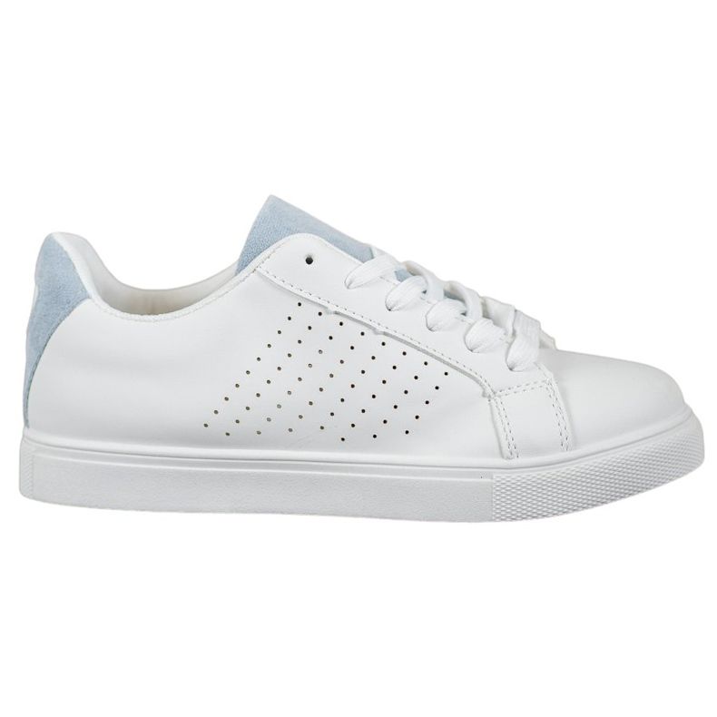 SHELOVET White Shoes With Suede Inserts