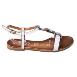 Sandals With A Decorative VINCEZA Belt white