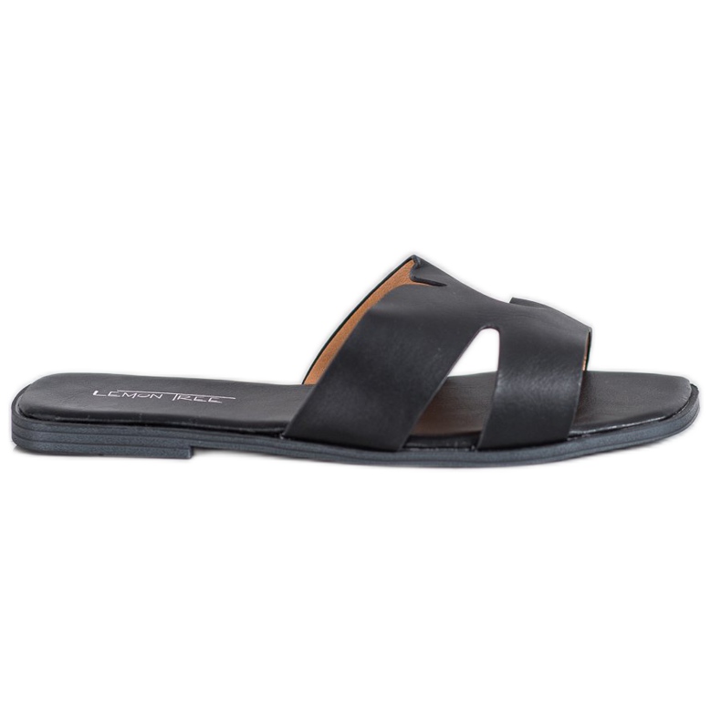 SHELOVET Classic Eco Leather Slippers black