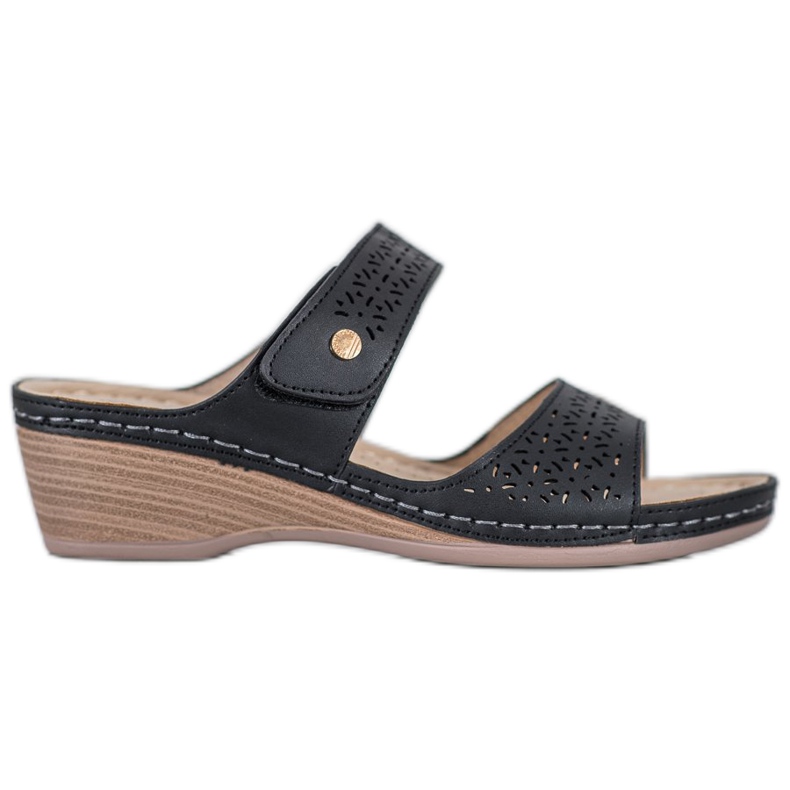 SHELOVET Light Velcro Slippers black