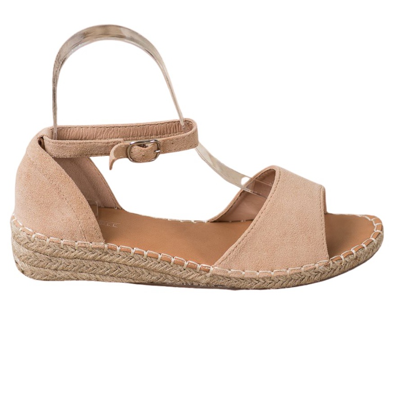 SHELOVET Suede Espadrilles Sandals brown