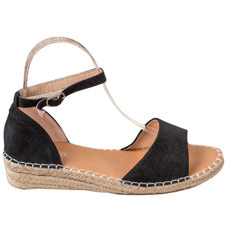 SHELOVET Suede Espadrilles Sandals black