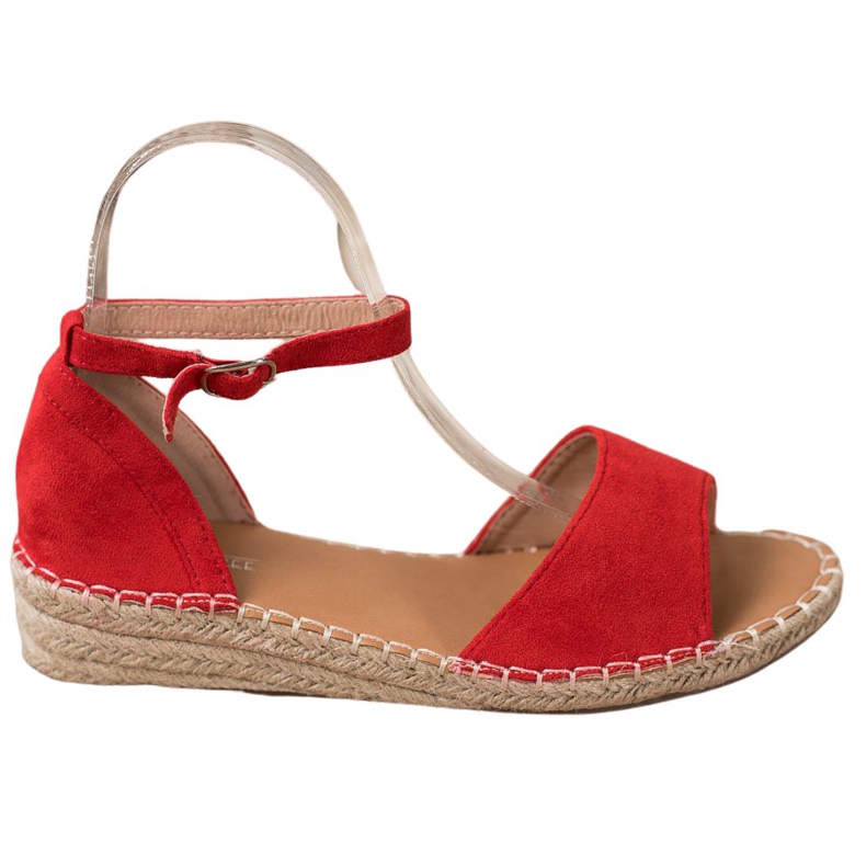 SHELOVET Suede Espadrilles Sandals red