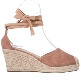 SHELOVET Wedge Espadrilles pink