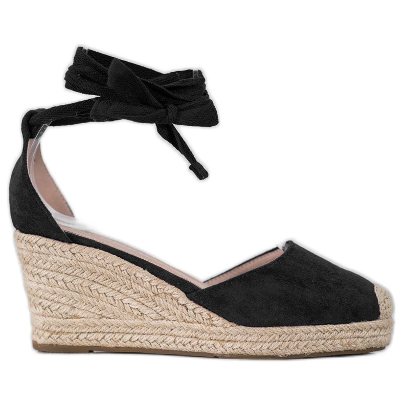 SHELOVET Wedge Espadrilles black