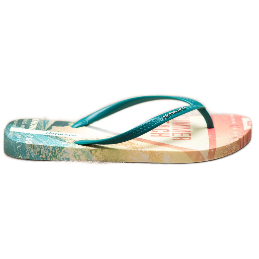 multi colored flip flops