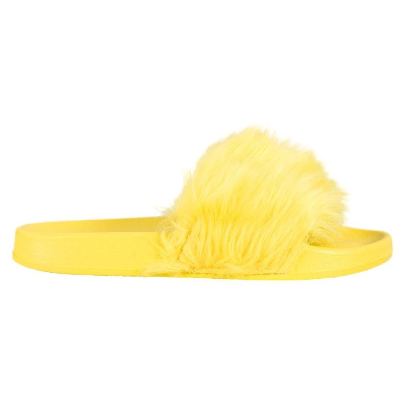 SHELOVET Rubber Slippers With Fur yellow