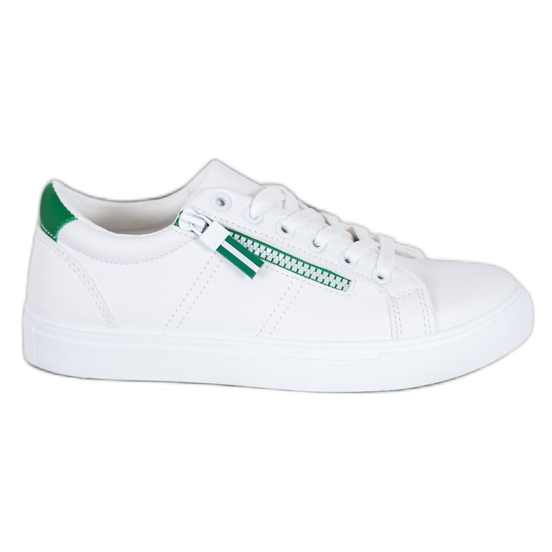 SHELOVET White Sneakers With A Zipper