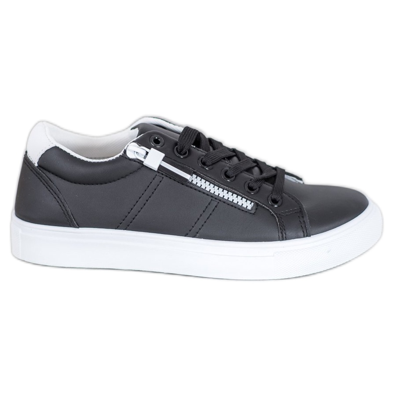 SHELOVET Black Sneakers With A Zipper