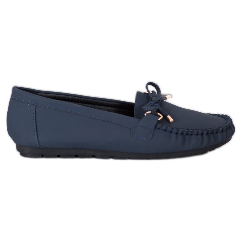Diamantique Navy blue eco-leather loafers Diamantique Navy blue eco-leather loafers