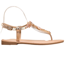 Small Swan Elegant Sandals With Cubic Zirconia yellow Small Swan Elegant Sandals With Cubic Zirconia yellow