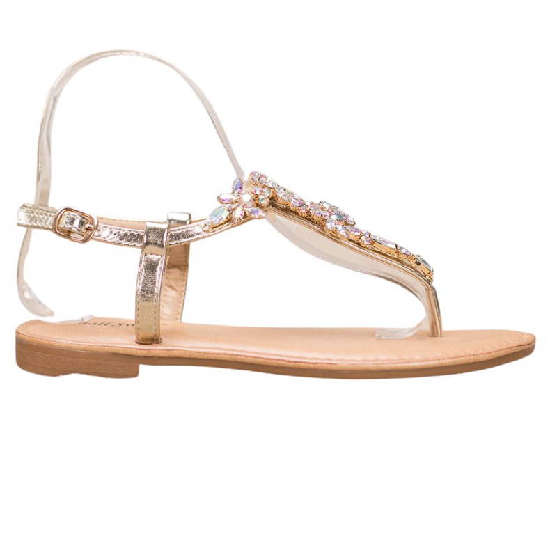 Small Swan Elegant Sandals With Cubic Zirconia yellow