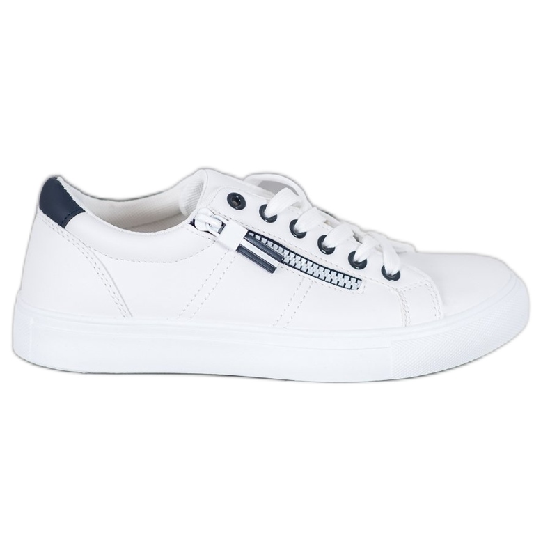 SHELOVET White Sneakers With A Zipper