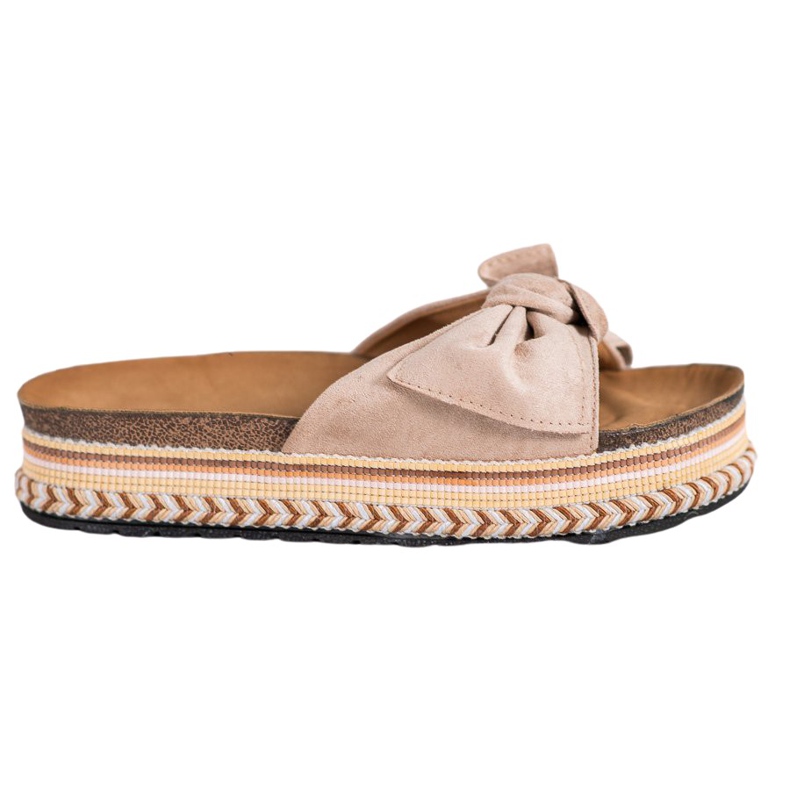 SHELOVET Fashionable Slippers On The Platform brown