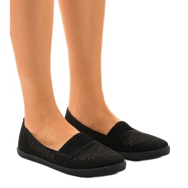 Black CB1711 openwork slip-on sneakers