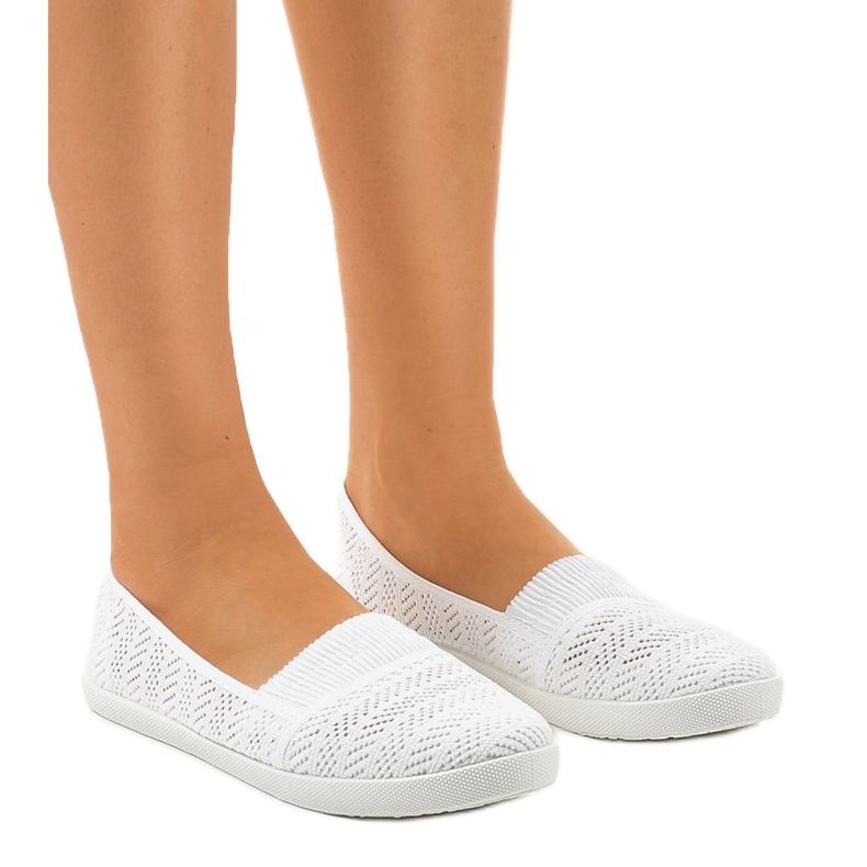 White CB1711-9 openwork slip-on sneakers