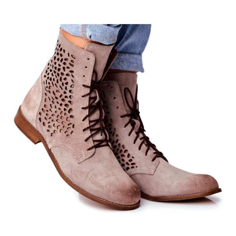 Nicole Cappucino Meridan Women's Leather Boots beige Nicole Cappucino Meridan Women's Leather Boots beige