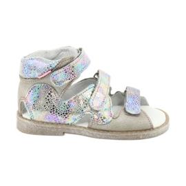 High preventive sandals Mazurek 291 zloty multicolored yellow
