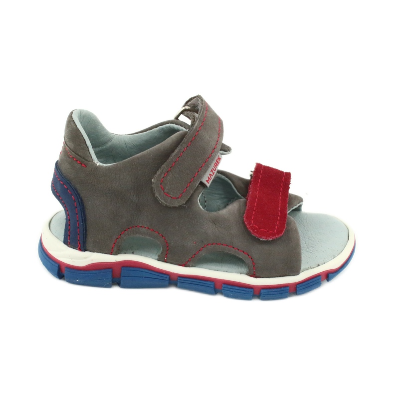 Mazurek Leather boys with gray-red leather sandals 314