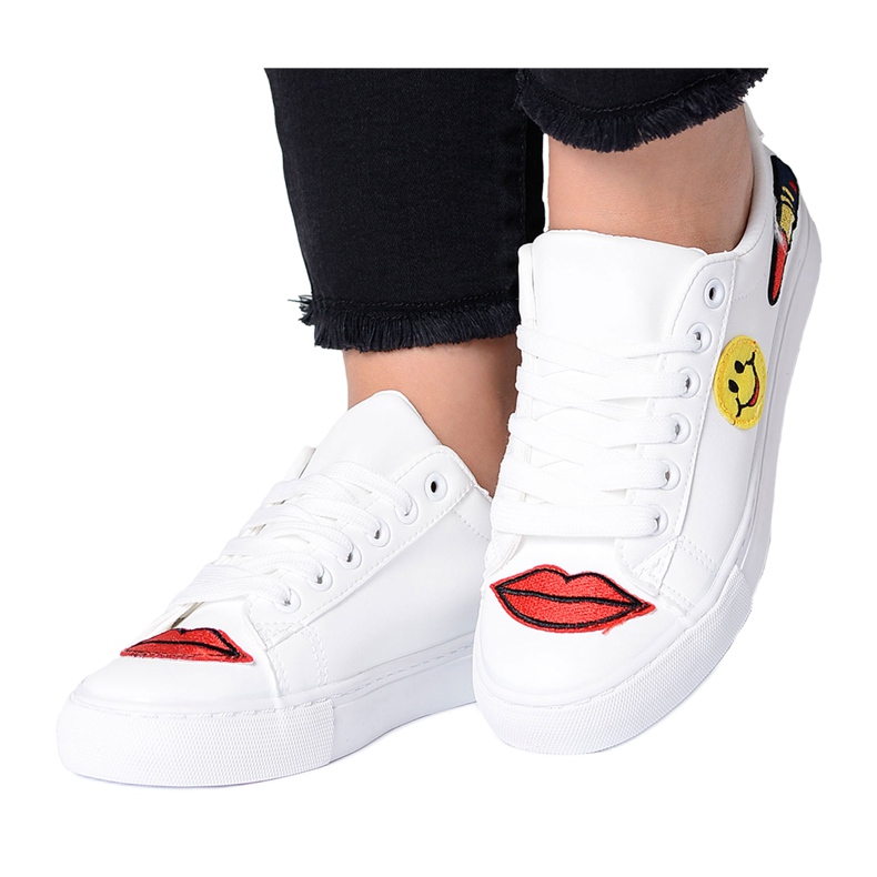 Women's Sport Shoes White Patches RedMouth Women's Sport Shoes White Patches RedMouth