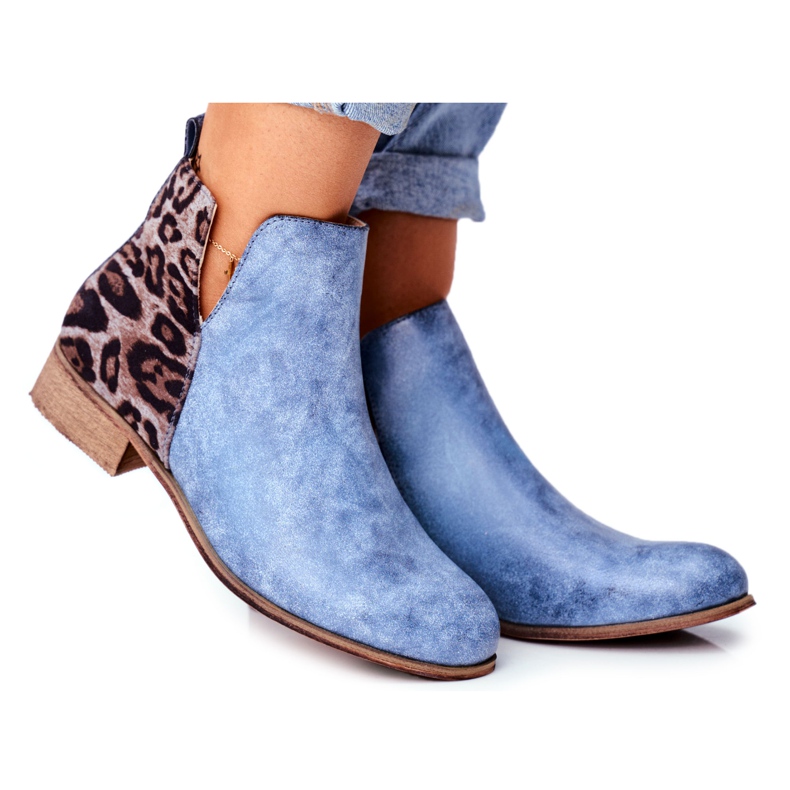 EVE Women's Boots On Flat Heel Spring Blue Viva