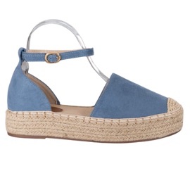SHELOVET Espadrilles With Buckle blue