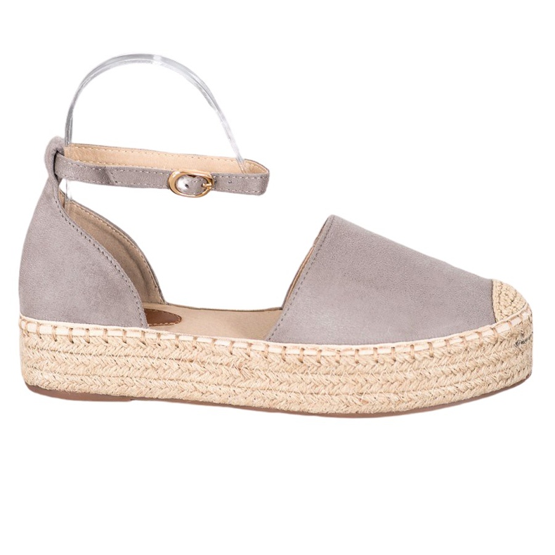 SHELOVET Espadrilles With Buckle grey