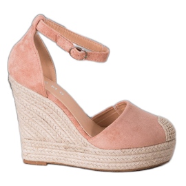 SHELOVET Stylish Espadrilles On Wedge pink