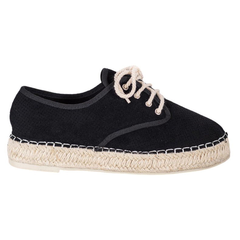 SHELOVET Suede Espadrilles black