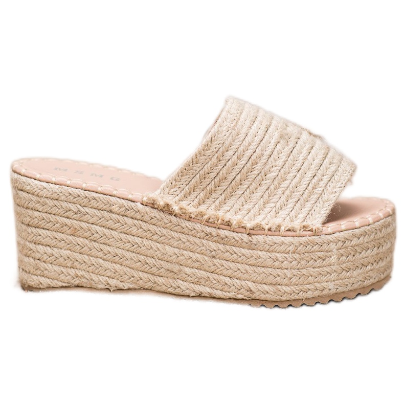 SHELOVET Braided wedge slippers Ll909be beige