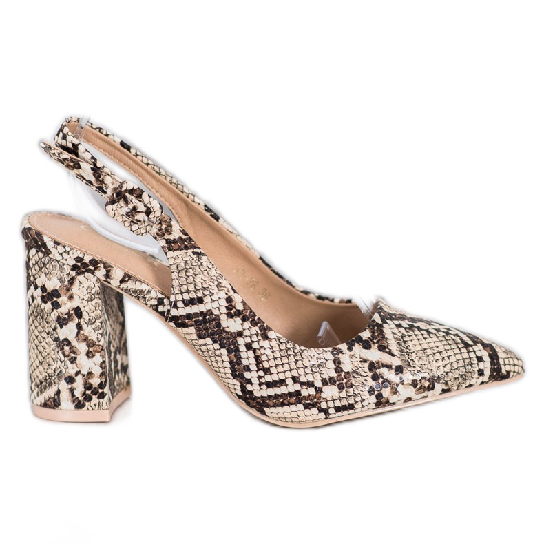 Comer Classic Pumps With An Open Heel beige multicolored