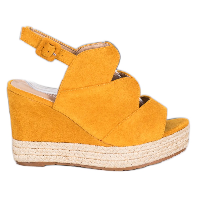 Small Swan Fashion Wedge Sandals yellow