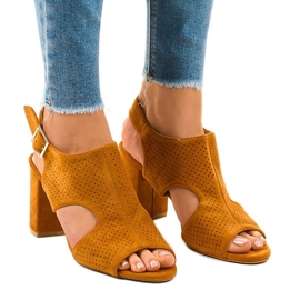 Camel openwork sandals with a cut 99-33A brown Camel openwork sandals with a cut 99-33A brown