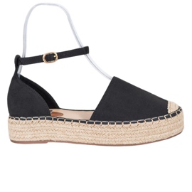 SHELOVET Espadrilles With Buckle black SHELOVET Espadrilles With Buckle black