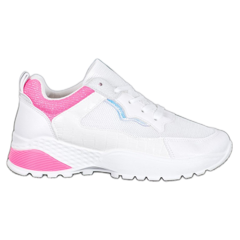 SHELOVET Sneakers With Pink Inserts white