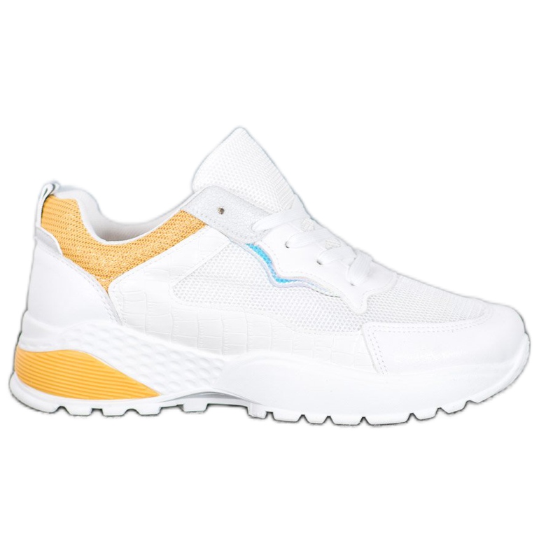 SHELOVET Sneakers With Bright Orange Inserts white SHELOVET Sneakers With Bright Orange Inserts white