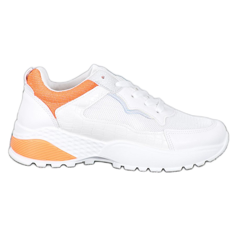 SHELOVET Sneakers With Orange Inserts white