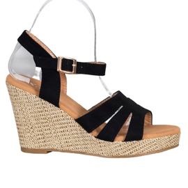 Small Swan Classic Wedge Sandals black