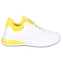 SHELOVET Sports Sneakers white yellow