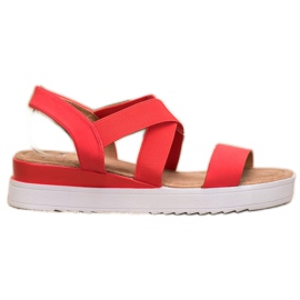 SHELOVET Red Sandals With Elastics