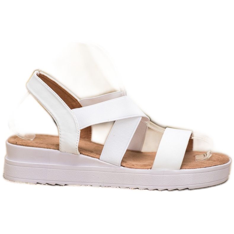 SHELOVET White Sandals With Elastics