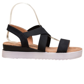 SHELOVET Black Sandals With Elastics
