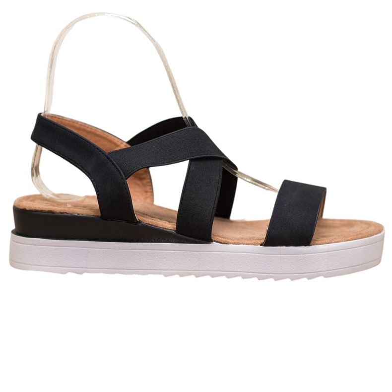 SHELOVET Black Sandals With Elastics